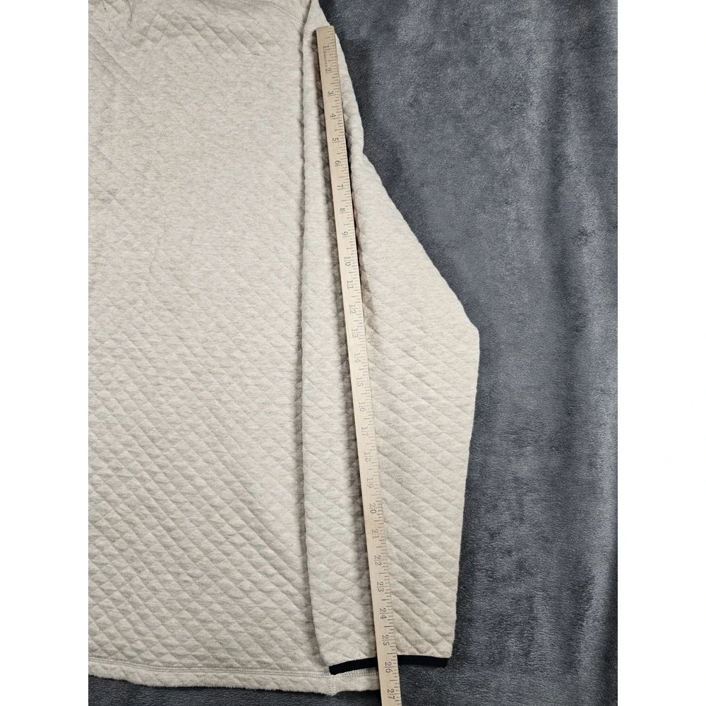 J.Crew Authentic Fleece Quilted Quarter Zip Pullover Oatmeal‎ Men's XXL